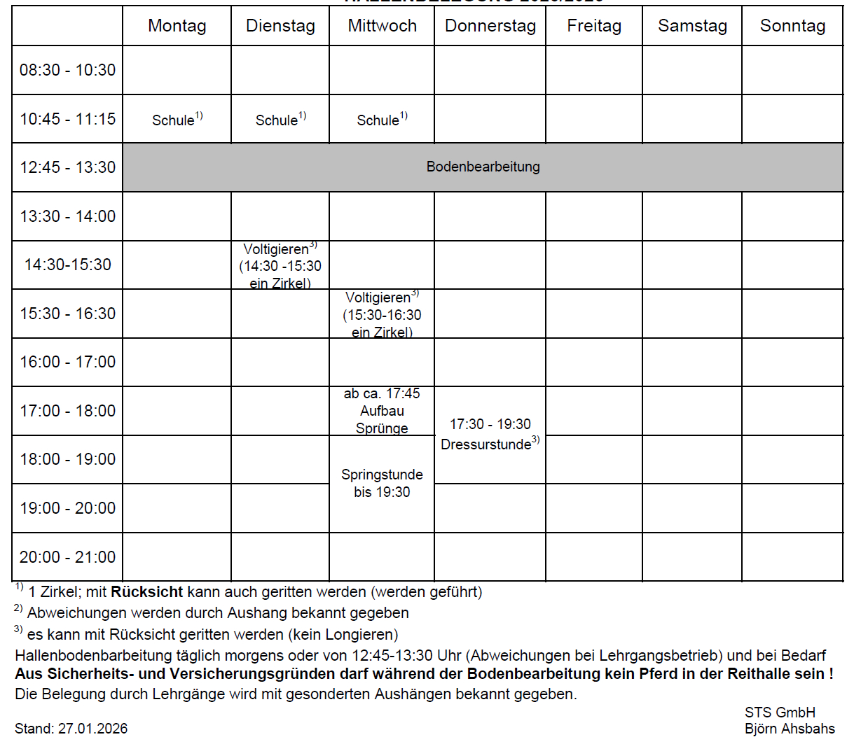 Hallenbelegung 2026 Stand2701